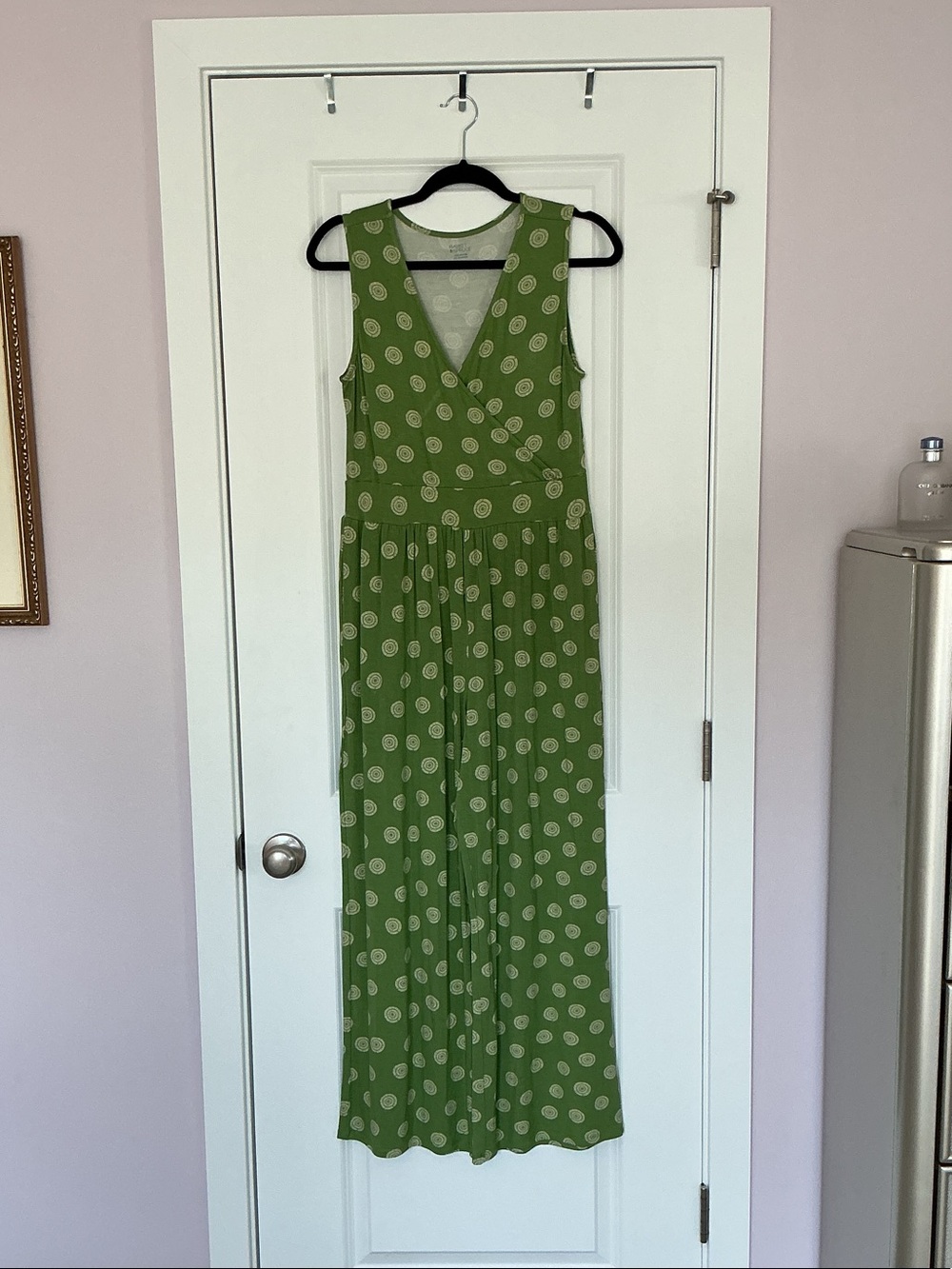 Market & Spruce Green Polka Dot Wide Leg Jumpsuit